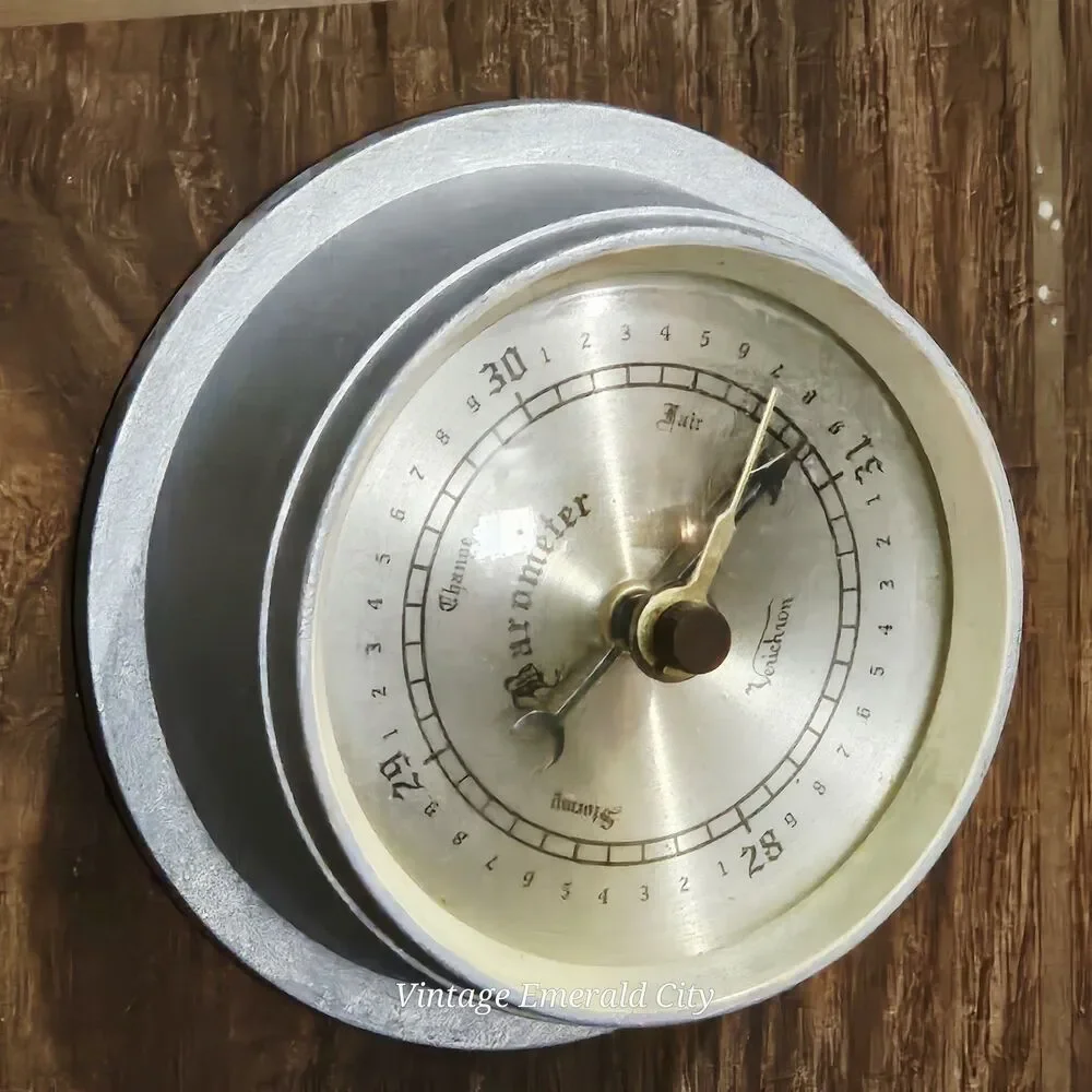 Vtg Wall Weather Station Wood Panel Barometer Thermometer Hygrometer In/outdoor